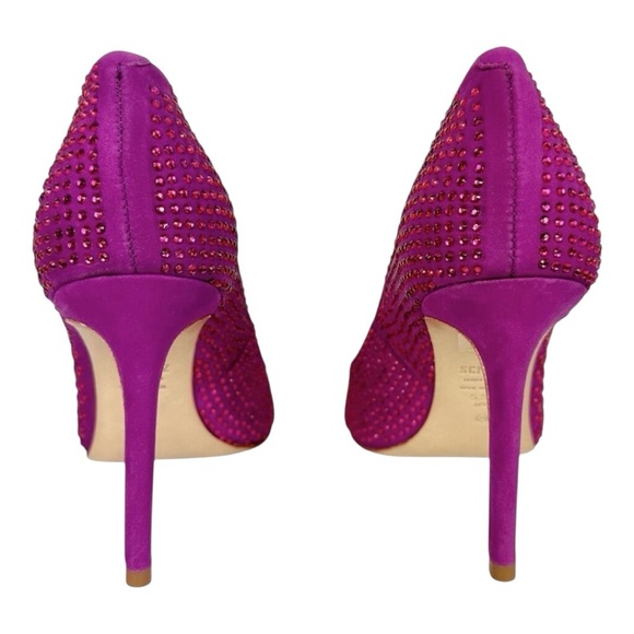 💜 Schutz Lou Crystal Nubuck Suede Pumps | Size 8.5 - Excellent Condition 💎 - Picture 4 of 6